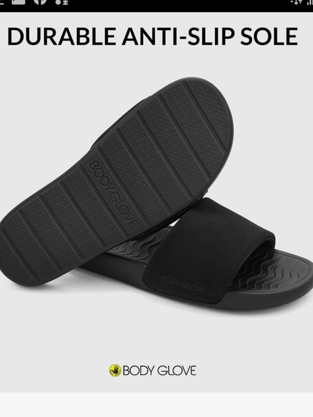 Body Glove Women's Black Masseging Slide Sandals - Comfortable Everyday Slip-Ons